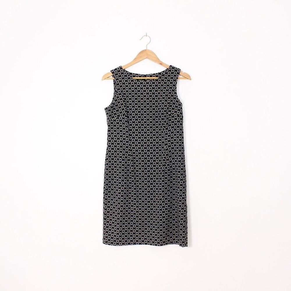 Mario Serrani Italy Black and White Shift Sleeveless Dress